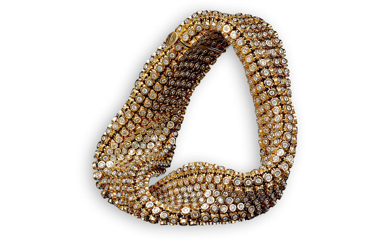 Diamant-Armband Pharao Gelbgold mit 1206 Diamanten in Hamburg und Sylt bei Juwelier Wilm