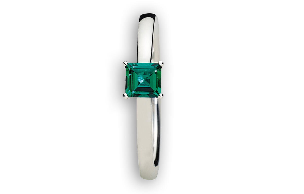 0,36ct Smaragd-Ring aus Weißgold in Hamburg und Sylt kaufen bei Juwelier Wilm