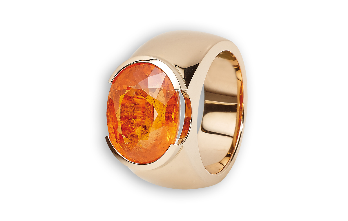 Mandaringranat Ring mit Roségold in Hamburg und Sylt kaufen bei Juwelier Wilm