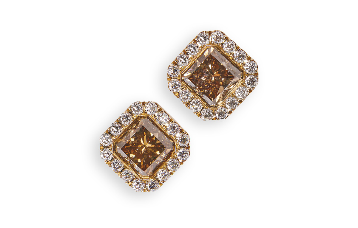 Rotgold Ohrringe mit Diamanten in Hamburg kaufen, bei Juwelier Wilm, Ballindamm 26