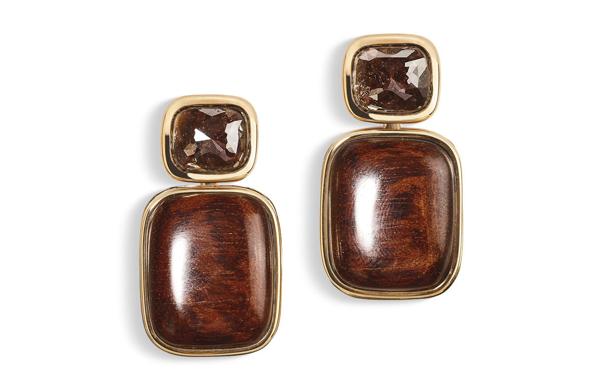 Rotgold Ohrringe mit Schlangenholz in Hamburg kaufen bei Juwelier Wilm, Ballindamm 26