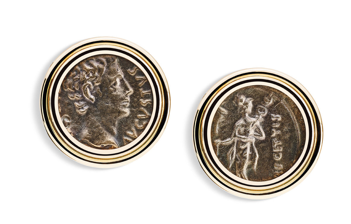 Rotgold Ohrringe mit Münzen in Hamburg kaufen bei Juwelier Wilm, Ballindamm 26