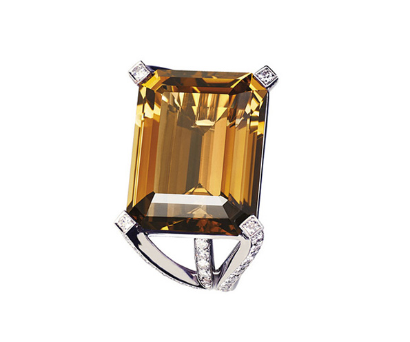 Diamant-Ring mit Rauchquarz und Weißgold in Hamburg kaufen, bei Juwelier Wilm, Ballindamm 26