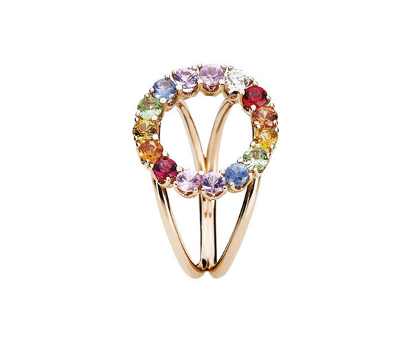 Roségold Ring mit Rainbow Saphiren