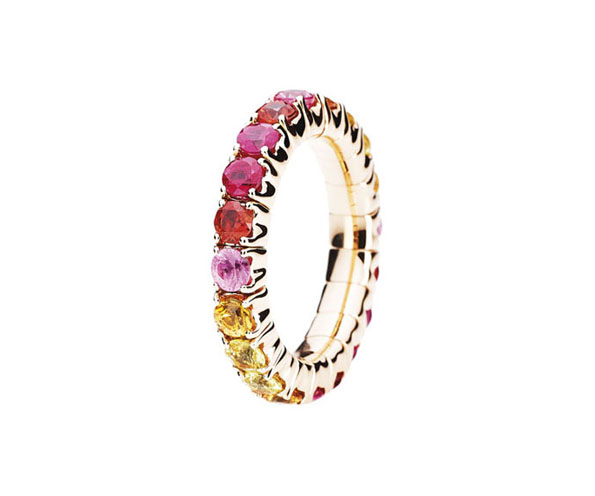 Flexibler Roségold Ring mit Rainbow Saphiren in Hamburg kaufen Juwelier Wilm Schmuckkollektion 2021