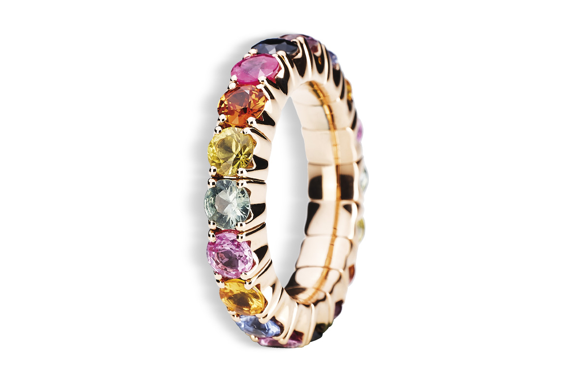 Juwelier Wilm, Hamburg Flexibler Rosegold Ring mit Saphiren in Hamburg am Ballindamm kaufen