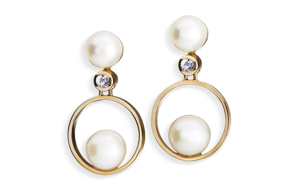 Roségold Ohrring mit Perle und Diamanten in Hamburg kaufen bei Juwelier Wilm