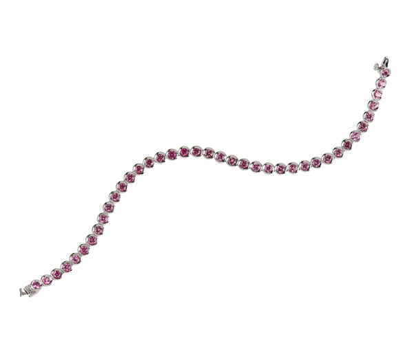 Juwelier Wilm Armband Weißgold mit rosa Spinellen