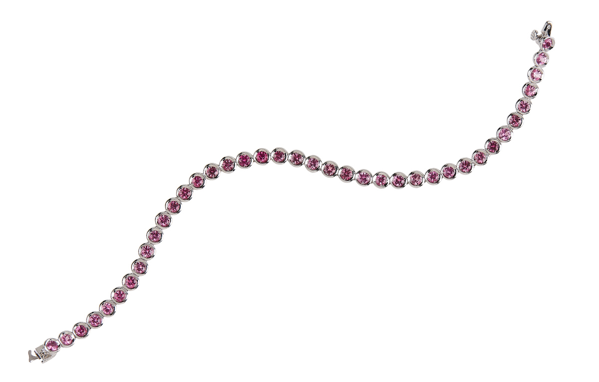 Juwelier Wilm Weißgold Armband mit rosa Spinellen