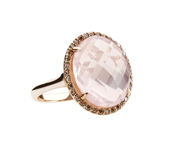 Roségold Ring mit Rosenquarz und Diamanten bei Hamburger Juwelier kaufen