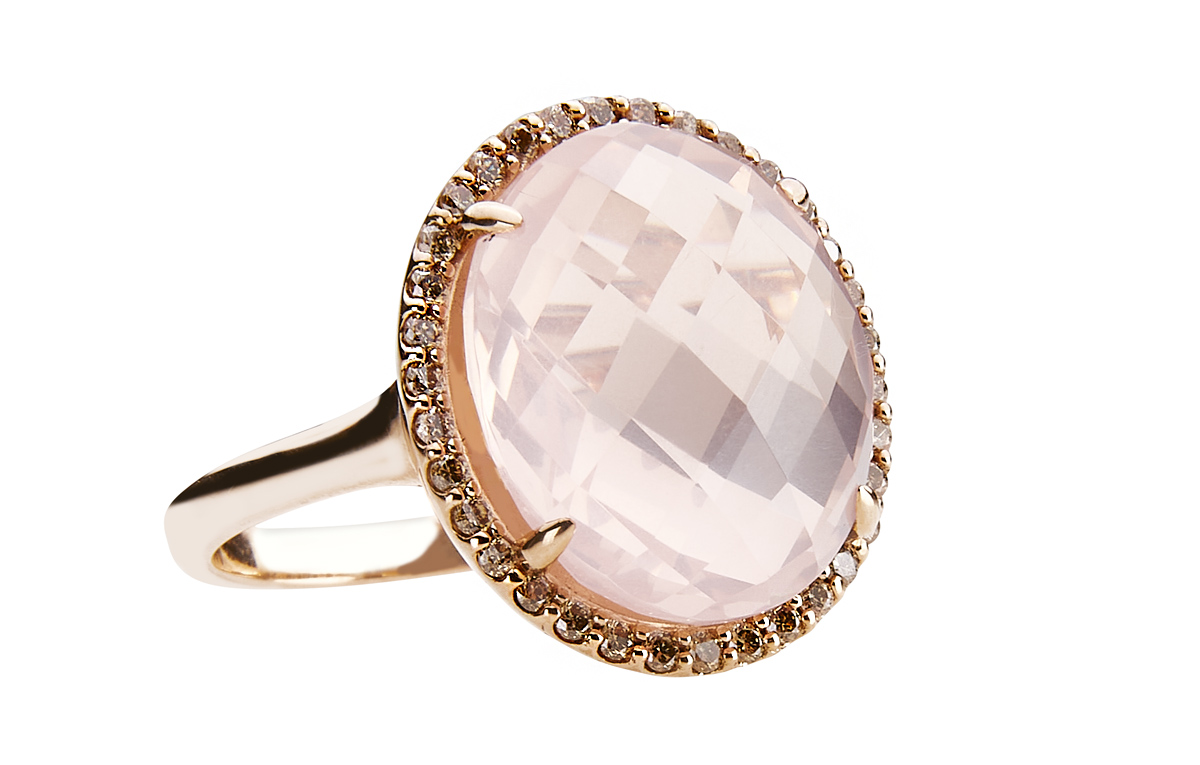 Roségold Diamant-Ring mit Rosenquarz in Hamburg kaufen