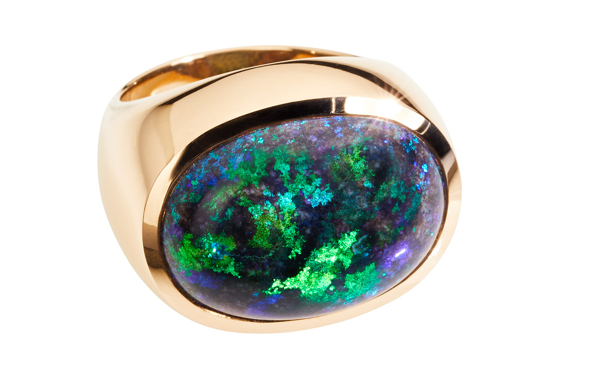Opal Ring, schwarzer Opal Juwelier Wilm Hamburg