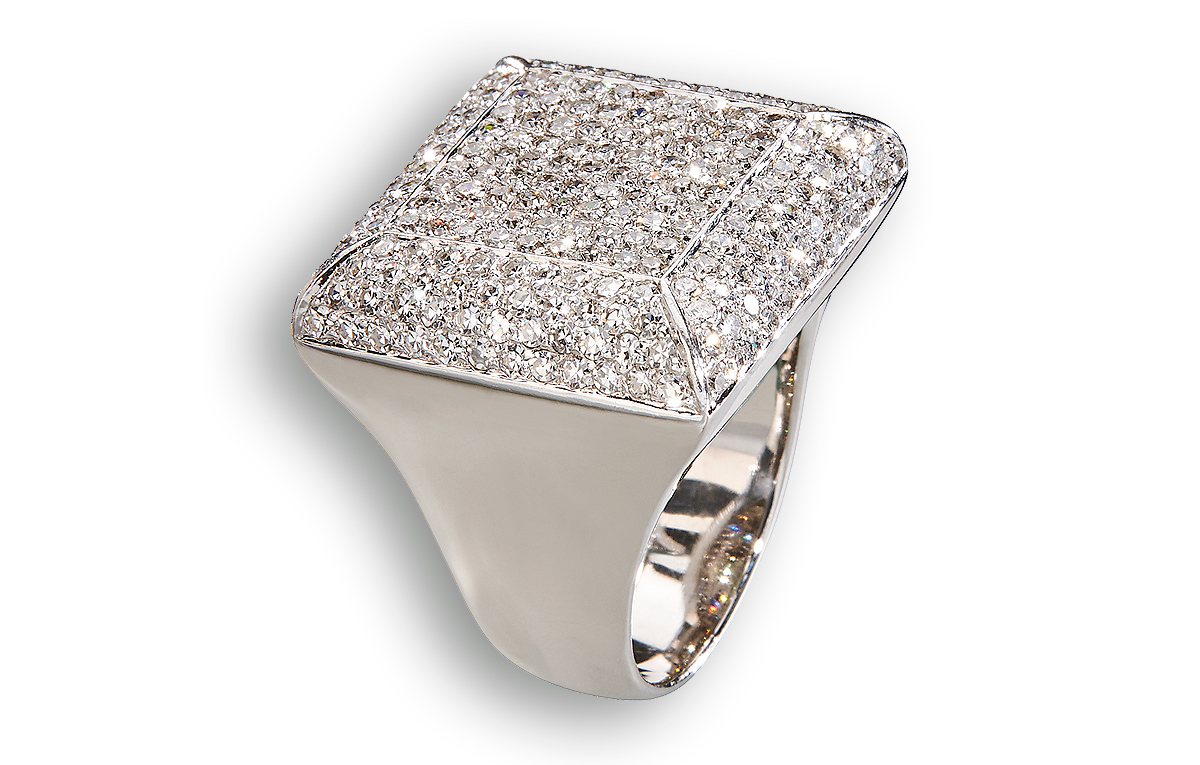 Weißgold Ring mit Diamanten, in Hamburg kaufen bei Juwelier Wilm