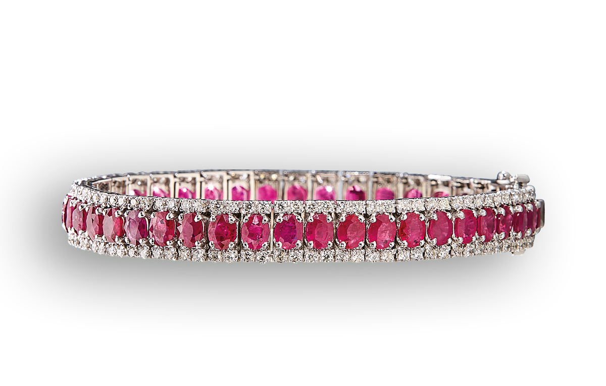 Rubin Armband mit Diamanten, in Hamburg kaufen bei Juwelier Wilm