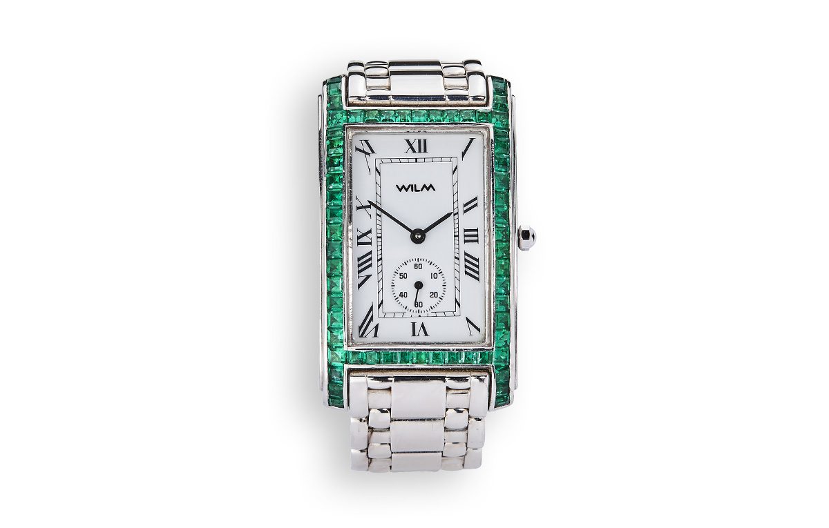 Uhr Weissgold mit Smaragden MilleCentrum, Juwelier Wilm Hamburg
